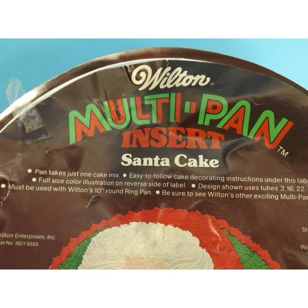 Vintage 1977 Wilton Santa Claus Cake Pan Multi Pan insert.  Christmas Cakes!